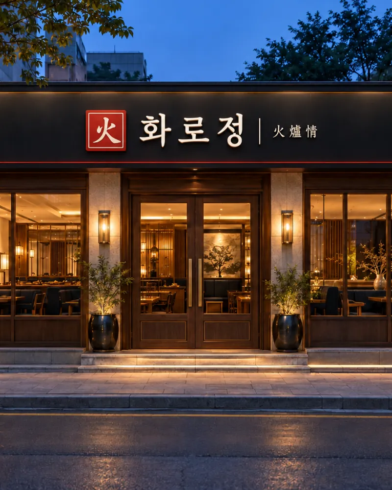 화로정 프랜차이즈 홈페이지 예시 화면